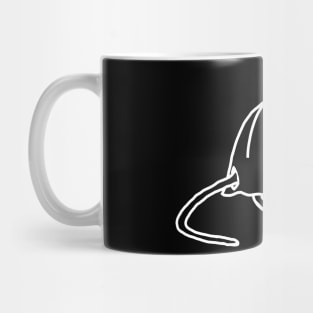 Minimal White Line Cute Rat Wearing Halloween Horror Costume Mug